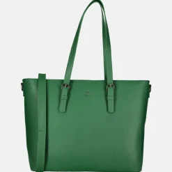 Schoolhandtassen | Dames Laptoptassen^Duifhuizen Saffiano shopper met laptopvak L papegaai groen