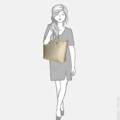 Shoppers^Duifhuizen Saffiano shopper L gold