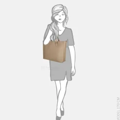 Shoppers^Duifhuizen Saffiano shopper L taupe