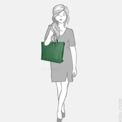 Schoolhandtassen | Dames Laptoptassen^Duifhuizen Saffiano shopper met laptopvak L papegaai groen