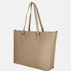 Shoppers^Duifhuizen Saffiano shopper L taupe