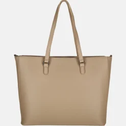 Shoppers^Duifhuizen Saffiano shopper L taupe