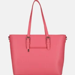 Schoolhandtassen | Dames Laptoptassen^Duifhuizen Saffiano shopper met laptopvak L fuchsia