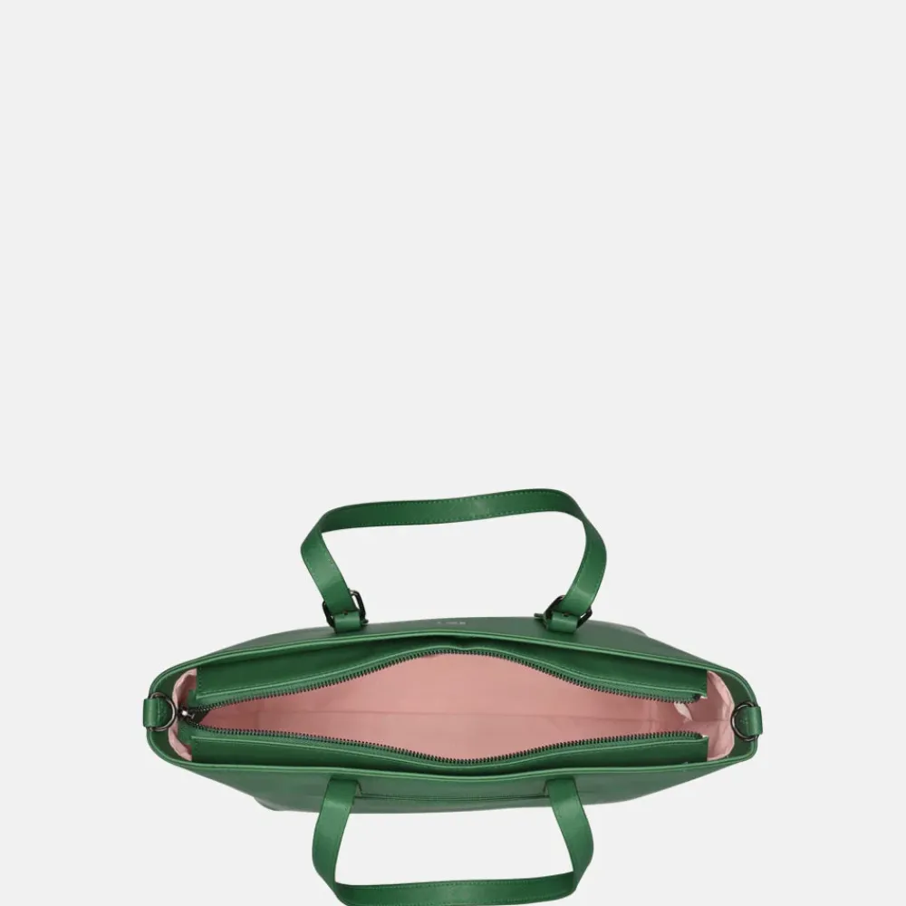 Schoolhandtassen | Shoppers^Duifhuizen Saffiano shopper M papegaai groen
