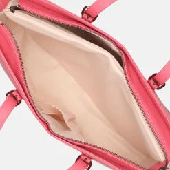 Schoolhandtassen | Dames Laptoptassen^Duifhuizen Saffiano shopper met laptopvak L fuchsia