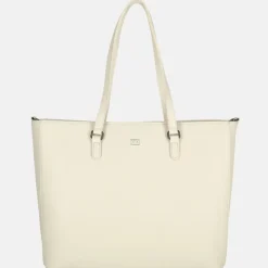 Shoppers^Duifhuizen Saffiano shopper L creme