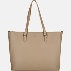 Shoppers^Duifhuizen Saffiano shopper L taupe