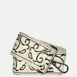 Schouderbanden^Duifhuizen schouderband paisley beige/wit