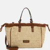 Handtassen^Emily & Noah Elda handtas raffia sand