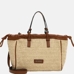 Handtassen^Emily & Noah Elda handtas raffia sand