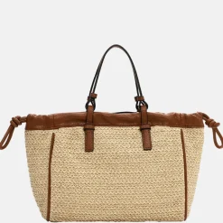 Handtassen^Emily & Noah Elda handtas raffia sand