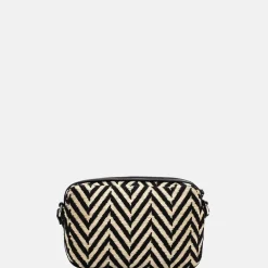 Crossbody Tassen^Emily & Noah Raffia crossbody tas black/taupe