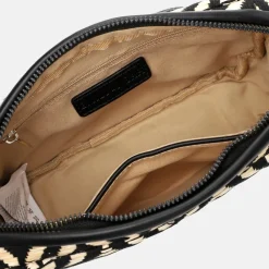Crossbody Tassen^Emily & Noah Raffia crossbody tas black/taupe