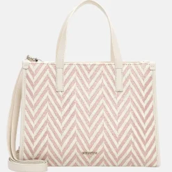 Handtassen^Emily & Noah Raffia handtas M pink salt