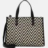 Handtassen^Emily & Noah Raffia handtas M black/taupe
