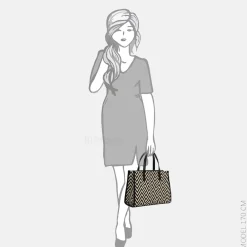 Handtassen^Emily & Noah Raffia handtas M black/taupe