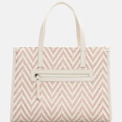 Handtassen^Emily & Noah Raffia handtas M pink salt