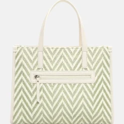 Handtassen^Emily & Noah Raffia handtas M pistachio