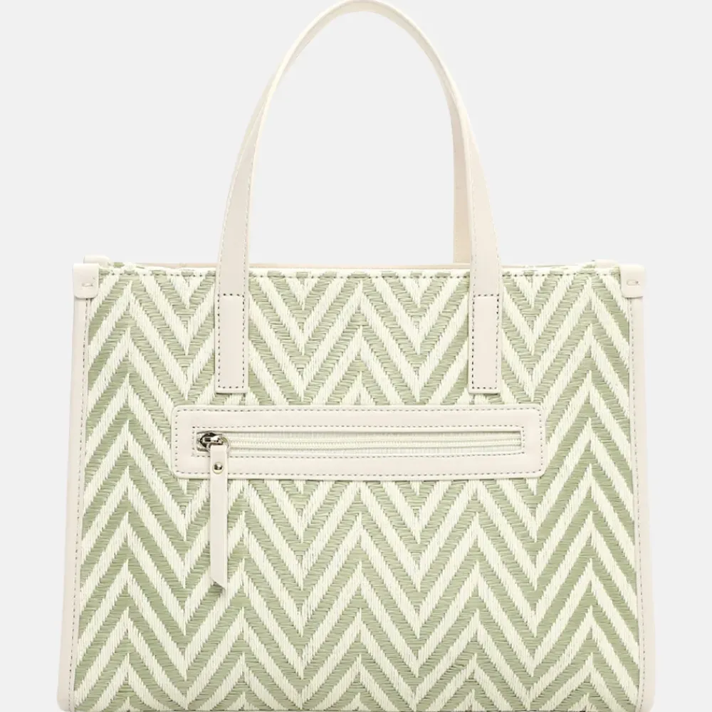 Handtassen^Emily & Noah Raffia handtas M pistachio