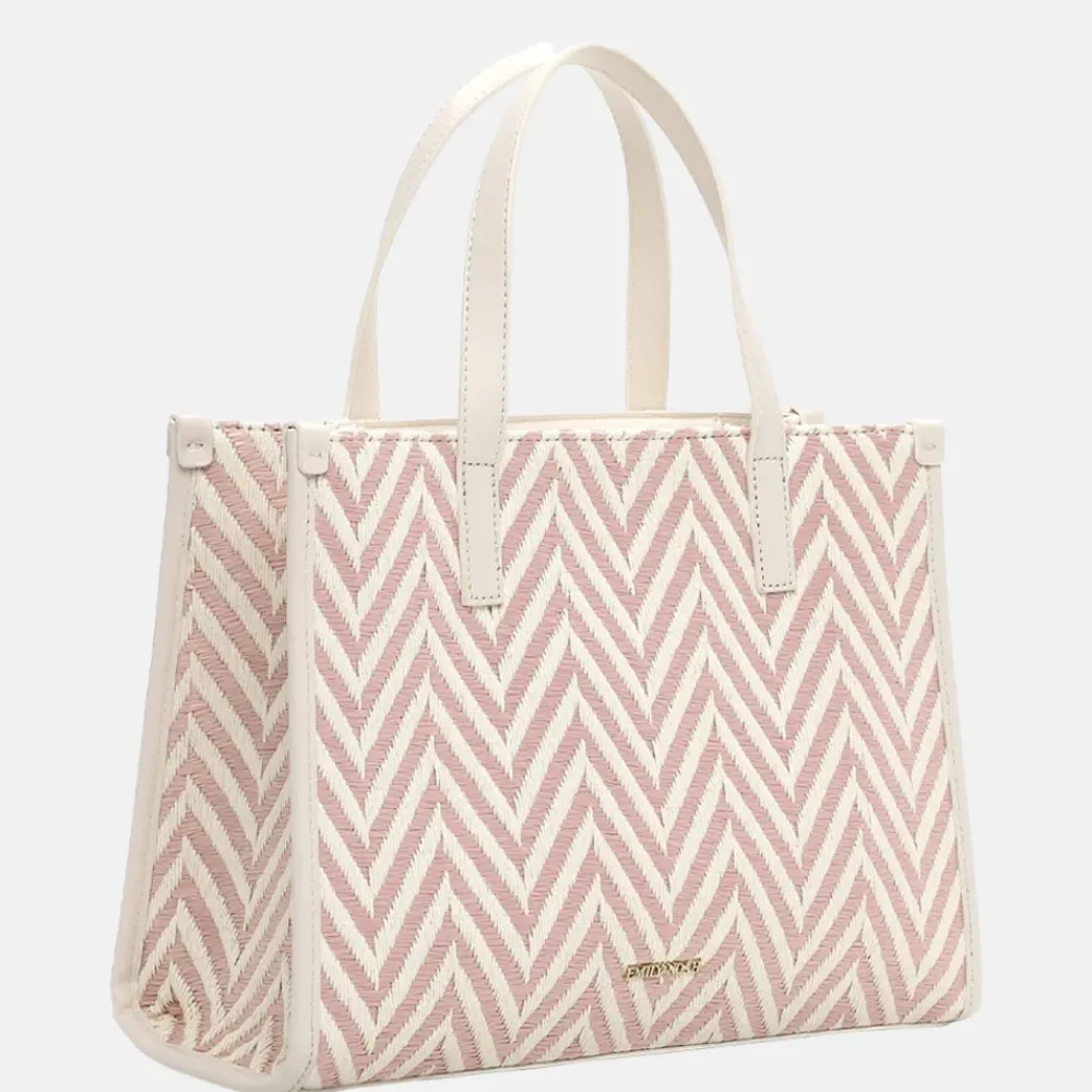 Handtassen^Emily & Noah Raffia handtas M pink salt