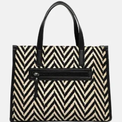 Handtassen^Emily & Noah Raffia handtas M black/taupe
