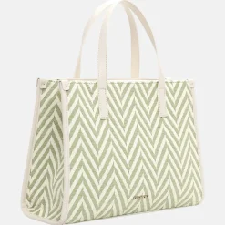 Handtassen^Emily & Noah Raffia handtas M pistachio