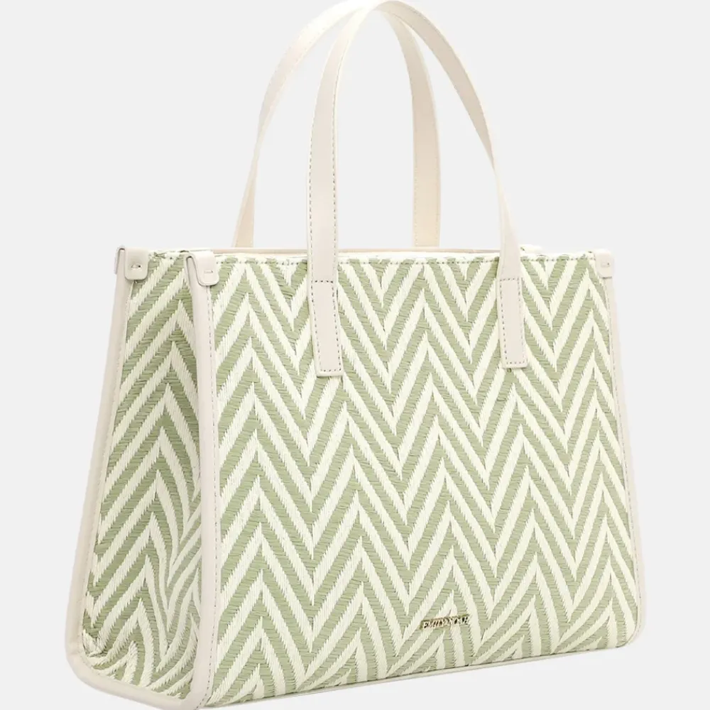 Handtassen^Emily & Noah Raffia handtas M pistachio