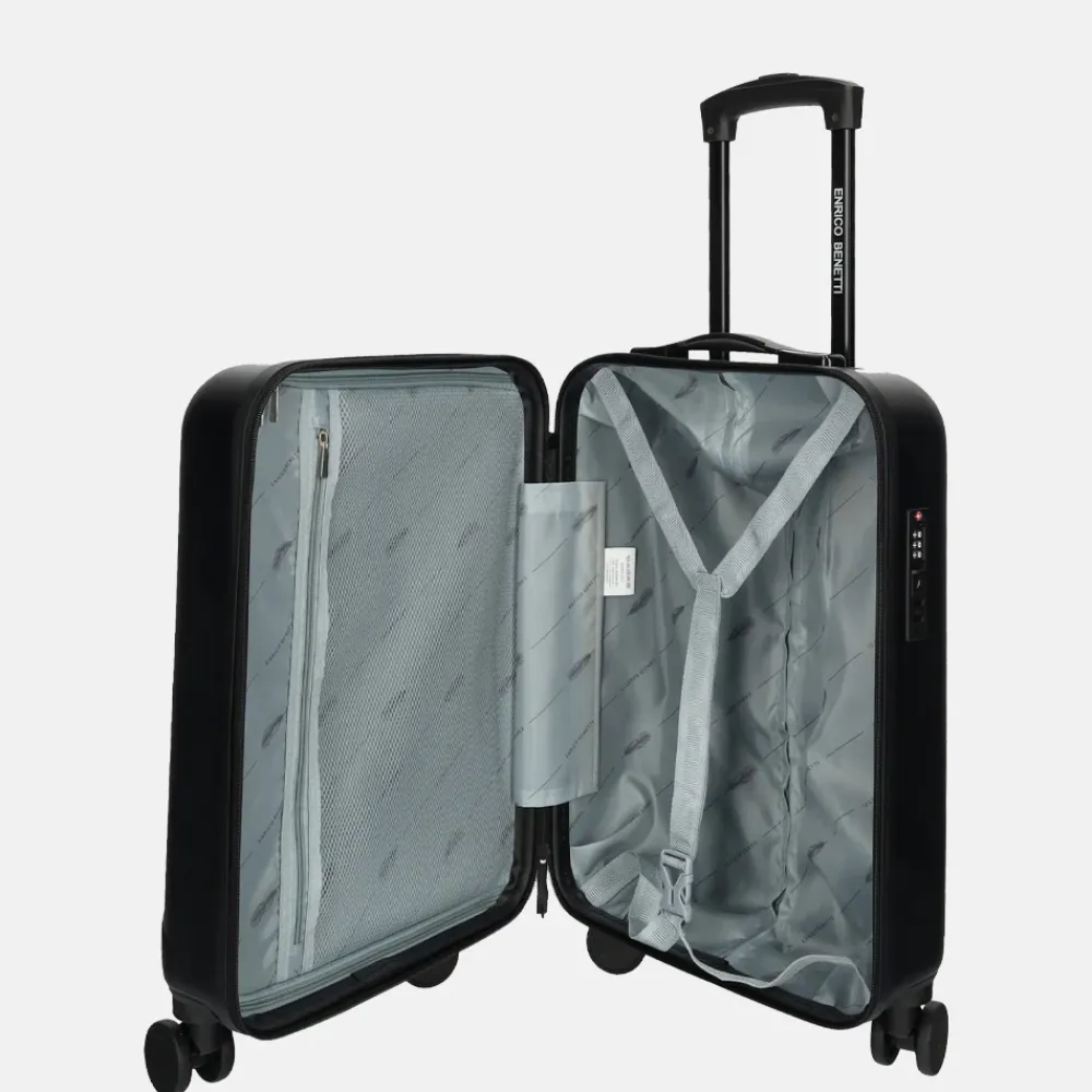 Handbagage Koffers^Enrico Benetti Edmonton handbagage koffer 55 cm zwart
