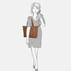 Schoolhandtassen | Shoppers^Enrico Benetti Kate shopper 15 inch camel