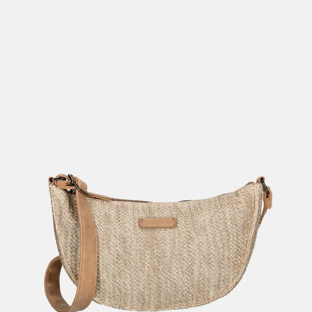 Crossbody Tassen^Enrico Benetti Raffia Banana crossbody tas misty rose