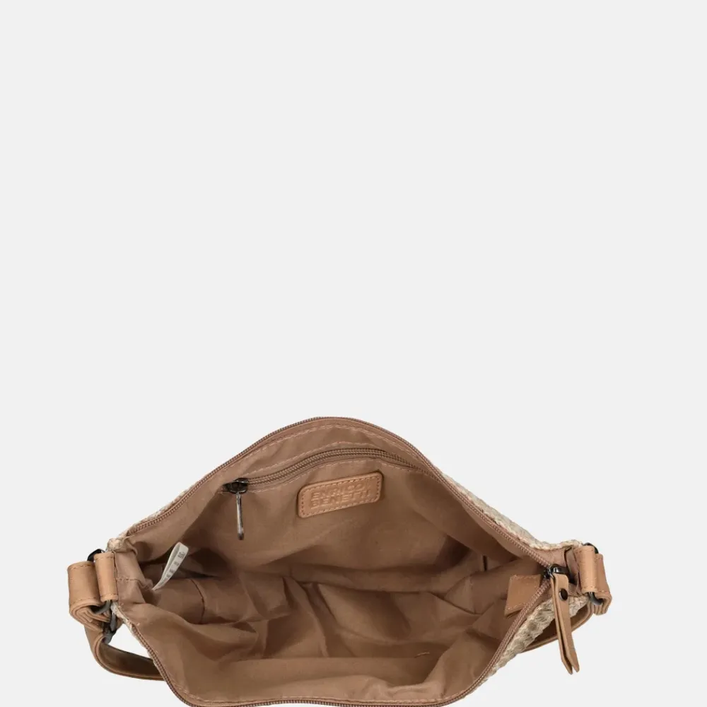 Crossbody Tassen^Enrico Benetti Raffia Banana crossbody tas misty rose