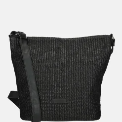 Crossbody Tassen^Enrico Benetti Raffia crossbody tas M zwart