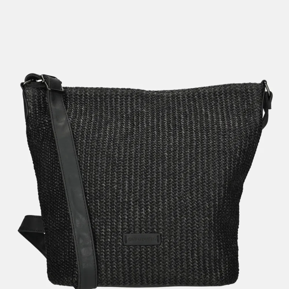 Crossbody Tassen^Enrico Benetti Raffia crossbody tas M zwart
