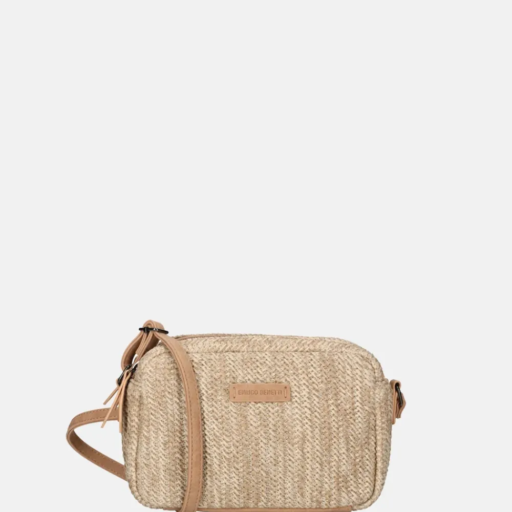 Crossbody Tassen^Enrico Benetti Raffia crossbody tas misty rose
