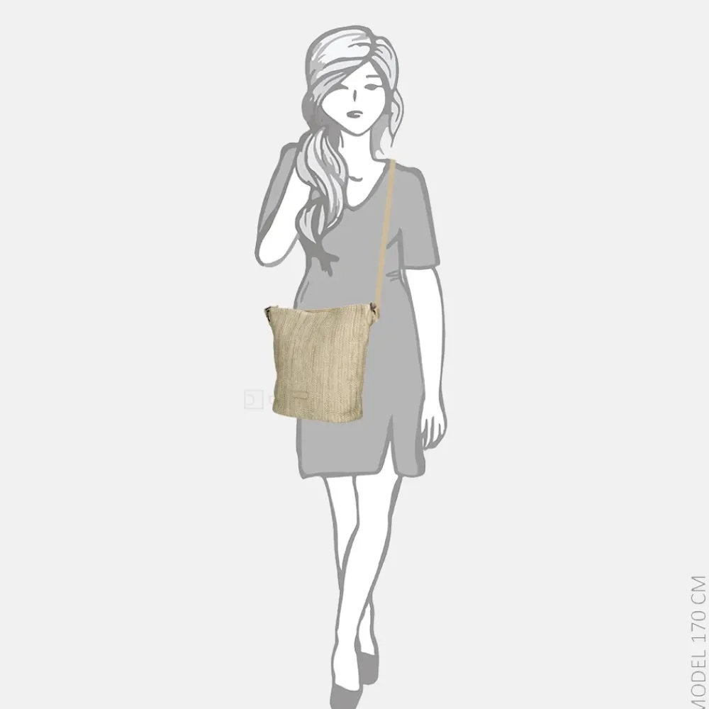 Crossbody Tassen^Enrico Benetti Raffia crossbody tas M natuur