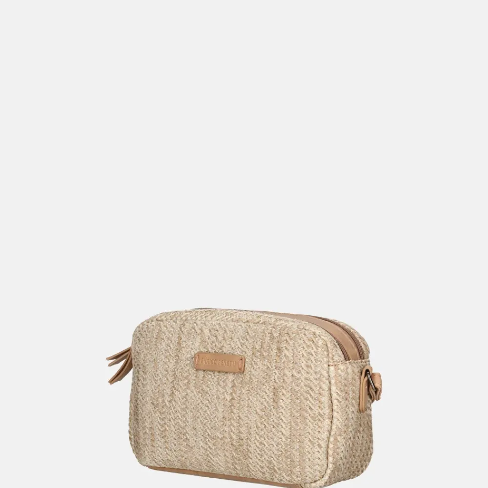 Crossbody Tassen^Enrico Benetti Raffia crossbody tas misty rose