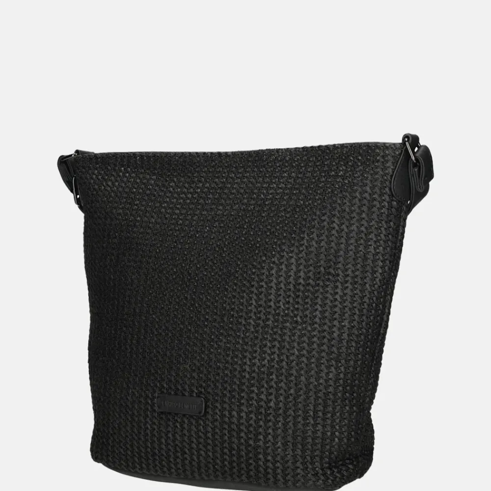 Crossbody Tassen^Enrico Benetti Raffia crossbody tas M zwart