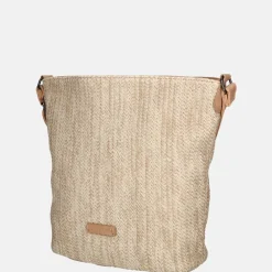 Crossbody Tassen^Enrico Benetti Raffia crossbody tas M misty rose