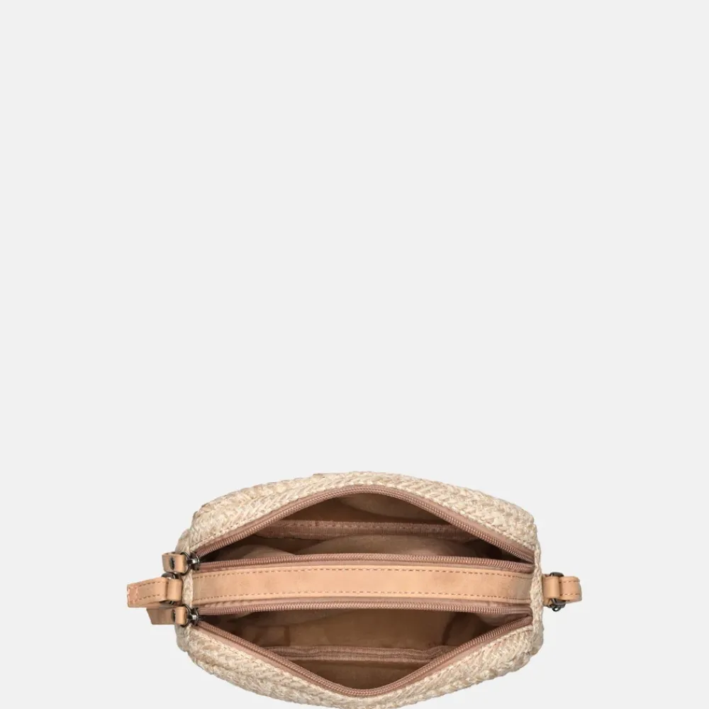Crossbody Tassen^Enrico Benetti Raffia crossbody tas misty rose