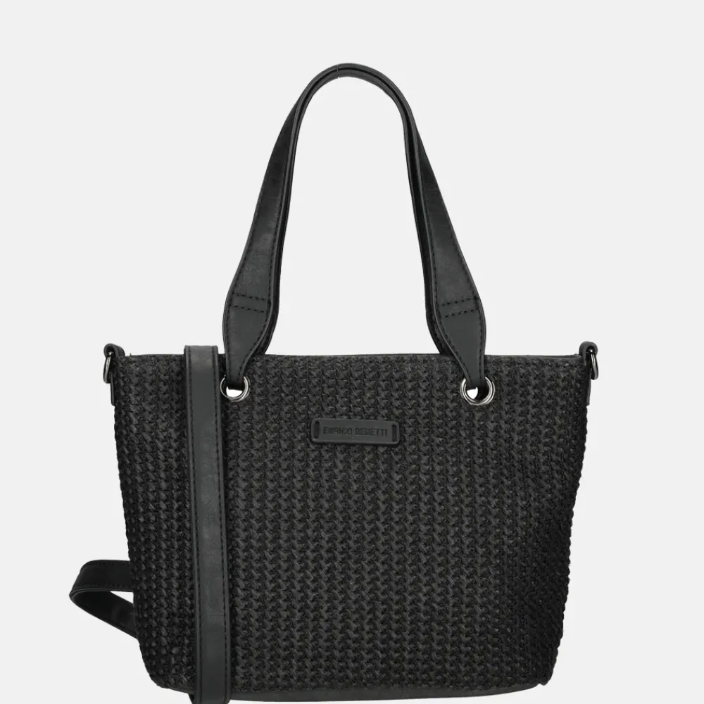 Handtassen^Enrico Benetti Raffia handtas S zwart