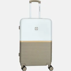 Reiskoffers^Enrico Benetti reiskoffer 65 cm taupe-ivoor