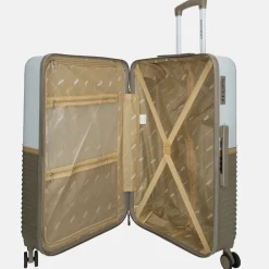 Reiskoffers^Enrico Benetti reiskoffer 75 cm taupe-ivoor