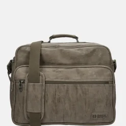 Heren Laptoptassen | Dames Laptoptassen^Enrico Benetti Rotterdam laptoptas 15 inch middentaupe