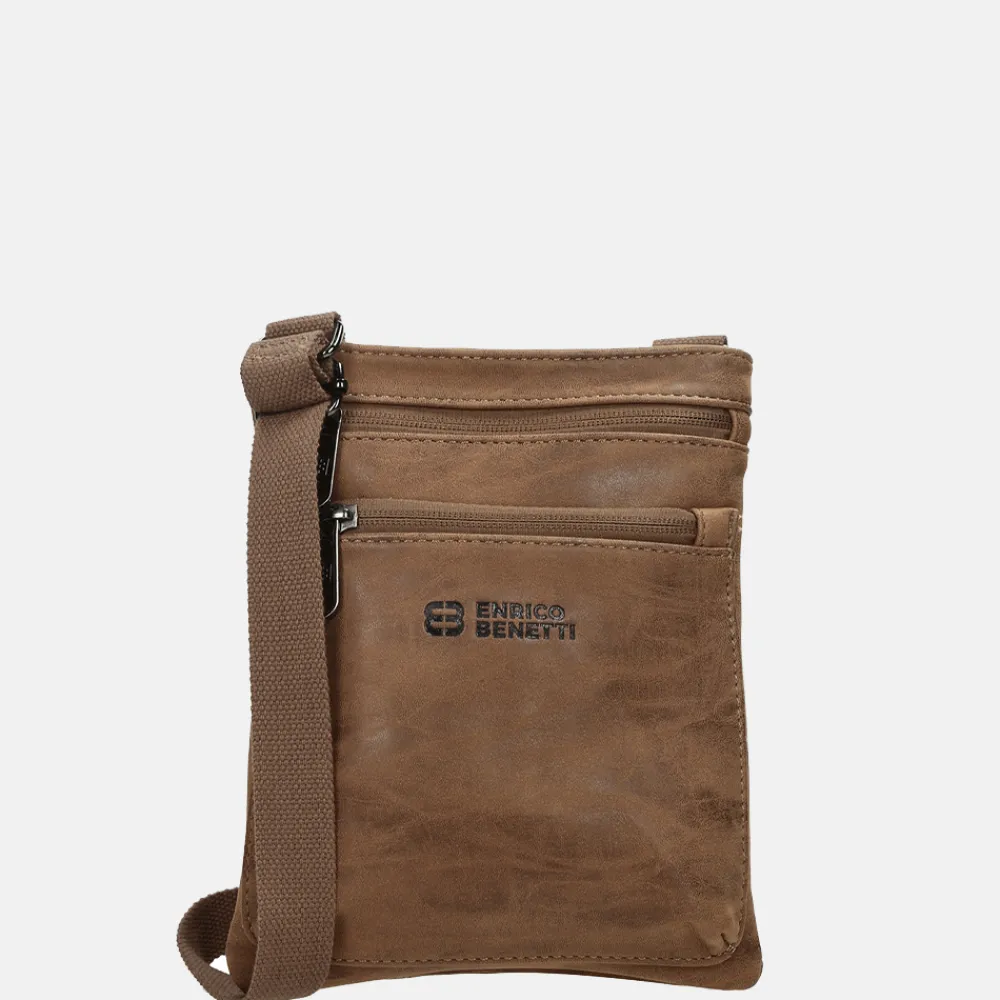 Schoudertassen^Enrico Benetti Rotterdam schoudertas plat camel