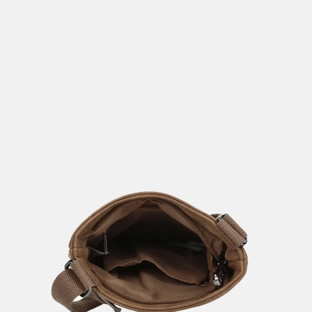 Schoudertassen^Enrico Benetti Rotterdam schoudertas plat camel
