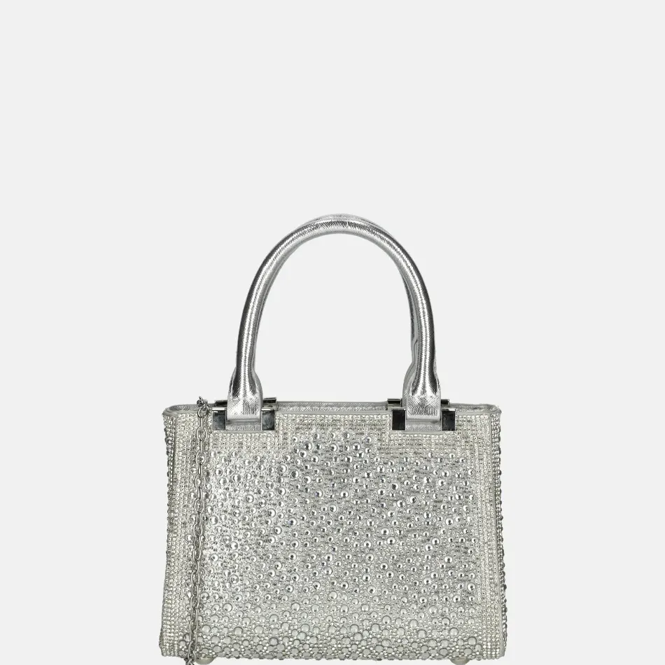 Handtassen^Firenze buideltas glitter silver