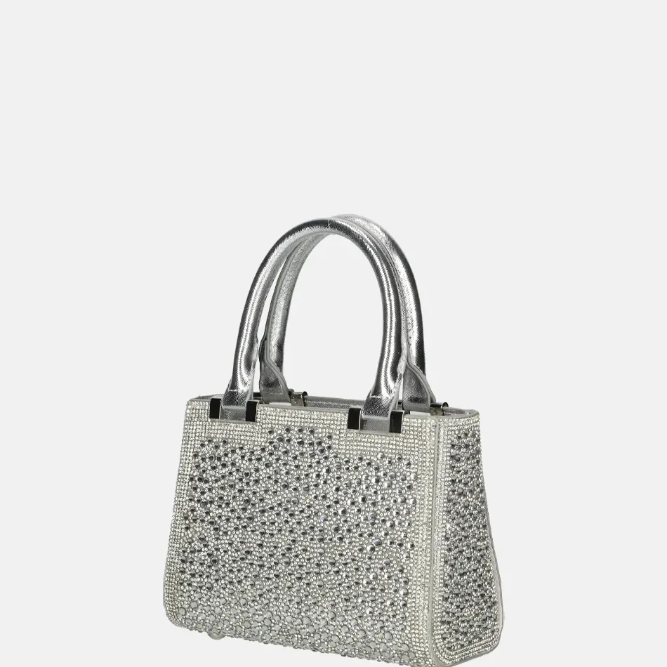Handtassen^Firenze buideltas glitter silver