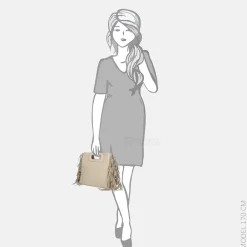 Handtassen^Firenze handtas franje beige