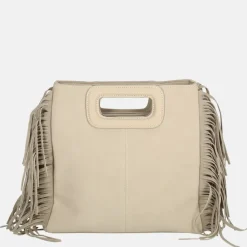 Handtassen^Firenze handtas franje beige