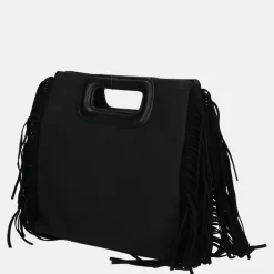 Handtassen^Firenze handtas franje black